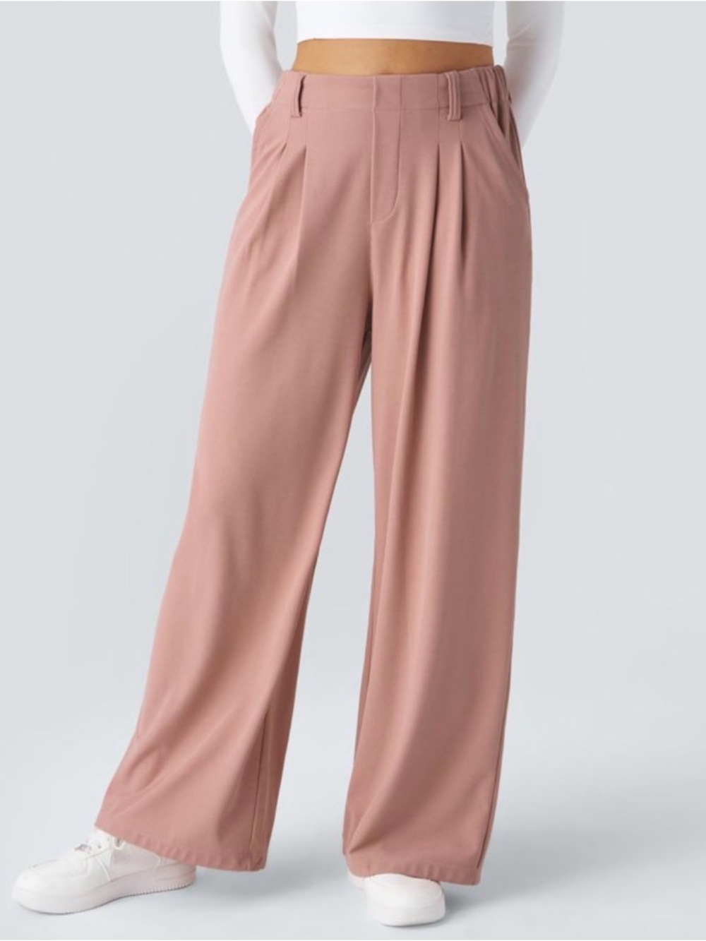 Halara Flex™ High Waisted Pocket Wide Leg Waffle Work Pants NWT M Office Casual - Picture 2 of 10